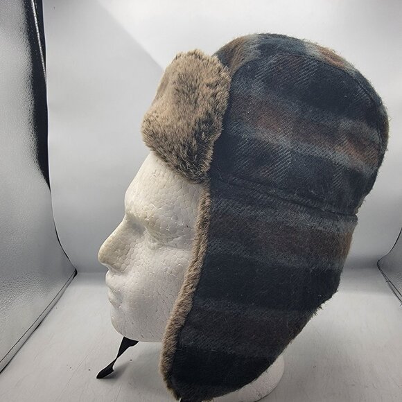 Dorfman Pacific Co Adults Small Medium Plaid Aviator Hat Winter Warm Outdoors - Picture 3 of 9